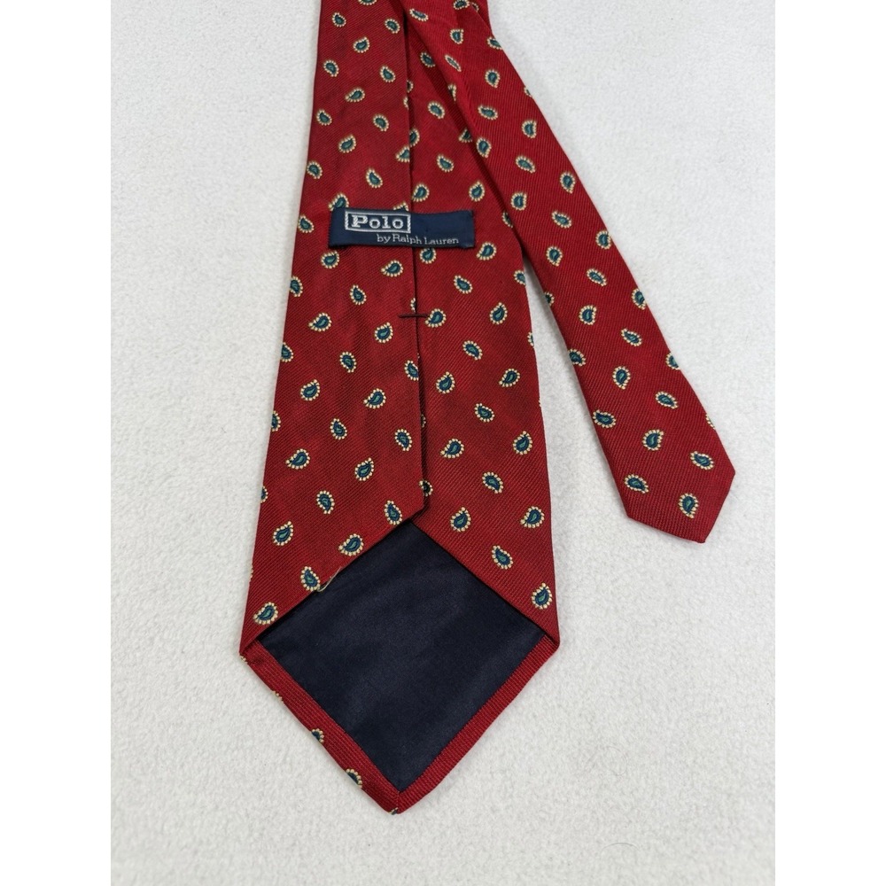 Polo Ralph Lauren Tie Necktie‎ Paisley Mens 100% Silk Made by Hand Made in USA
